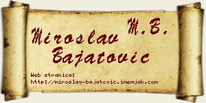 Miroslav Bajatović vizit kartica